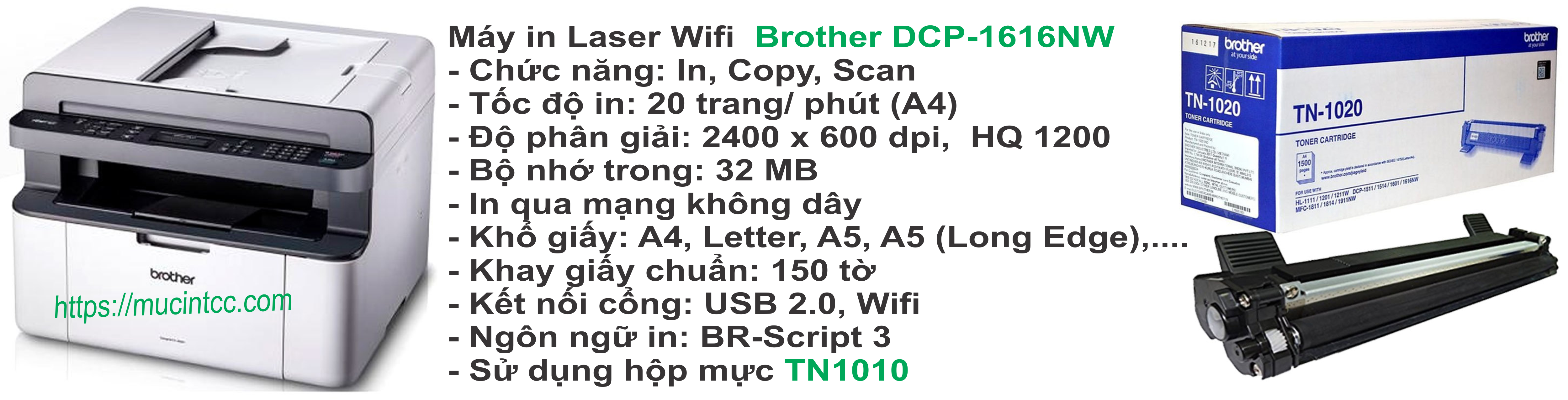 Nạp mực máy in Brother DCP 1616NW Nạp mực máy in Brother DCP 1616NW