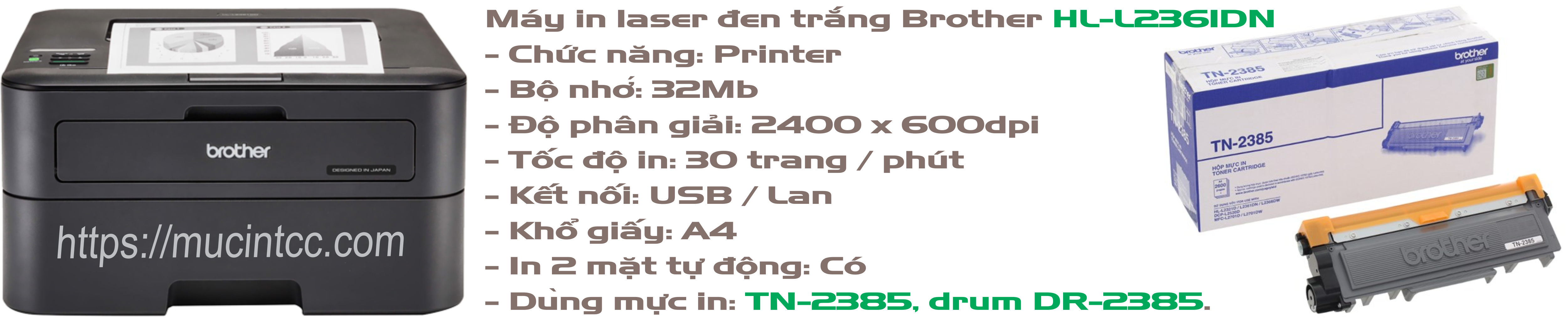 Nạp mực máy in Brother HL L2361DN Nhanh Chóng, Chất Lượng ở TPHCM May in laser Brother HL L 2361DN